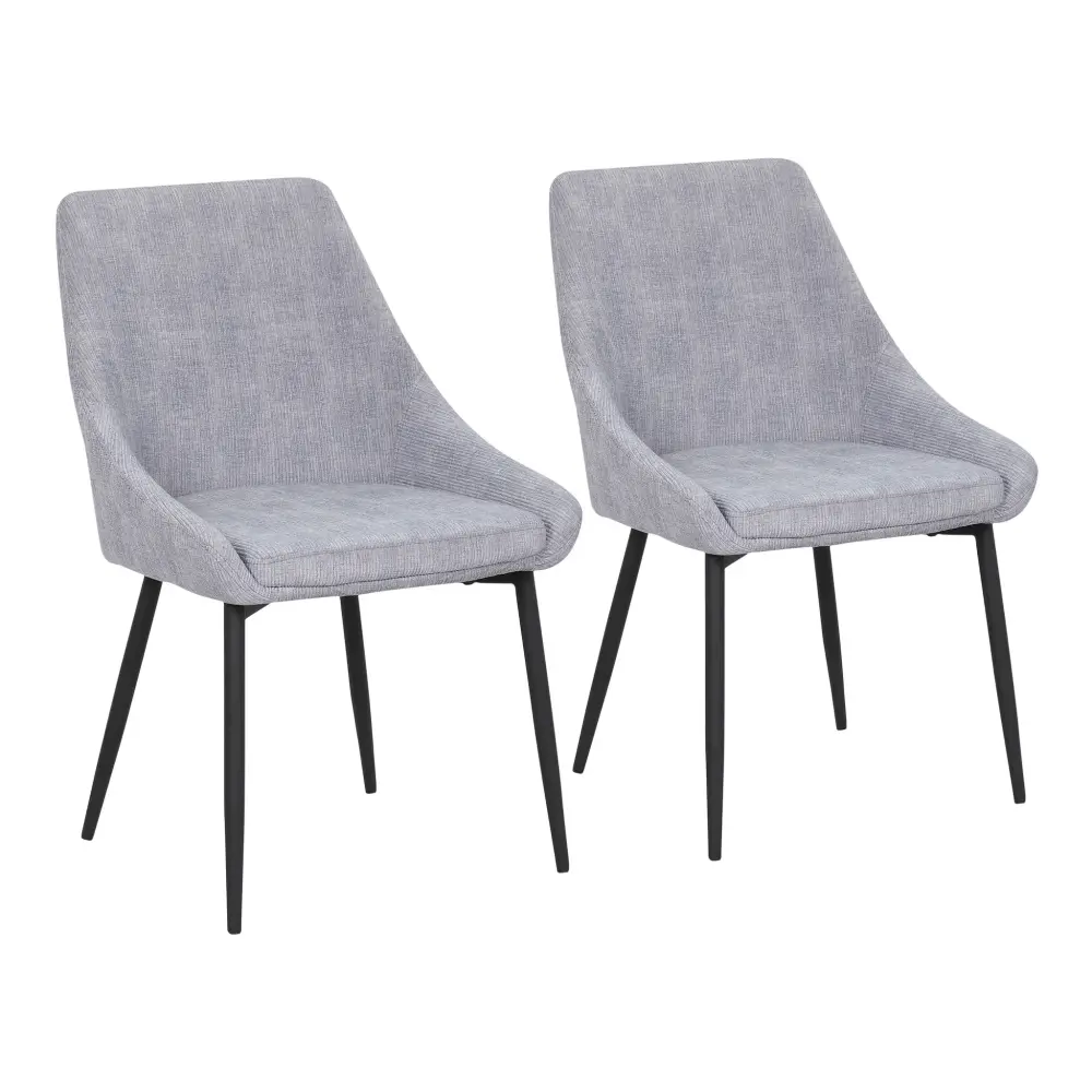 Diana - Contemporary Chair (Set 2) - Black / Charcoal