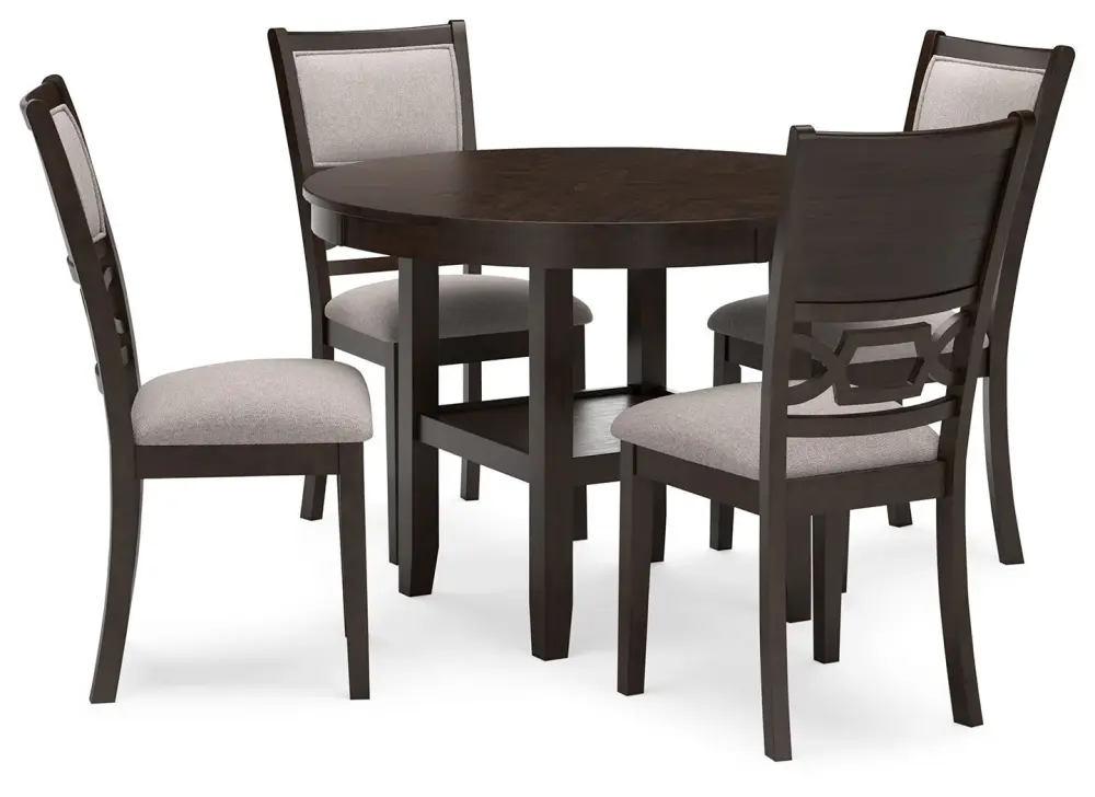 Langwest - Dining Room Table Set place 5) - Brown