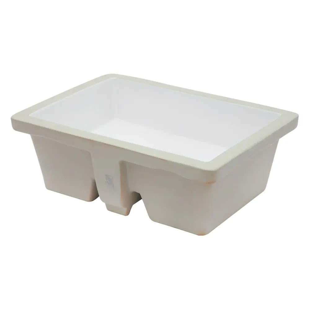 Modern Ceramic Rectangular Undermount Bathroom Sink Overflow