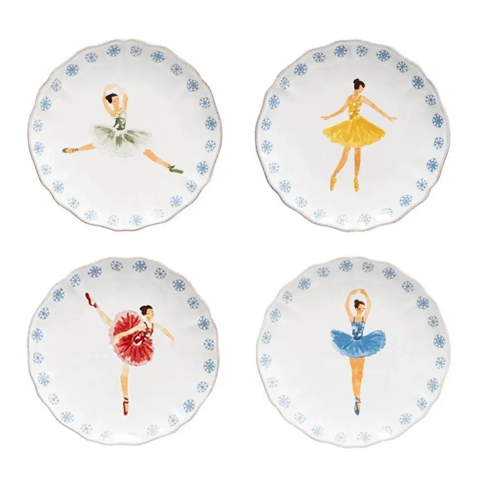 Nutcracker Bread Plates Adjust 4, 7"