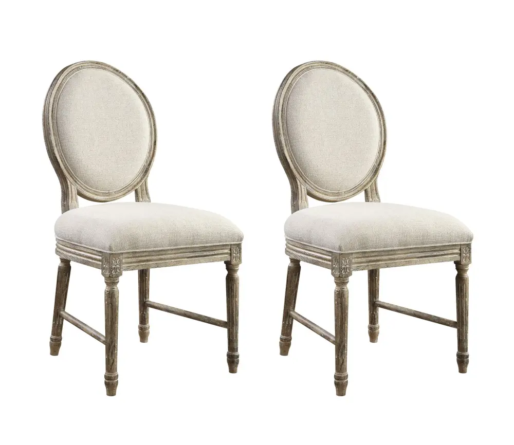 Upholstered Dining Chairs place 2) - Brown