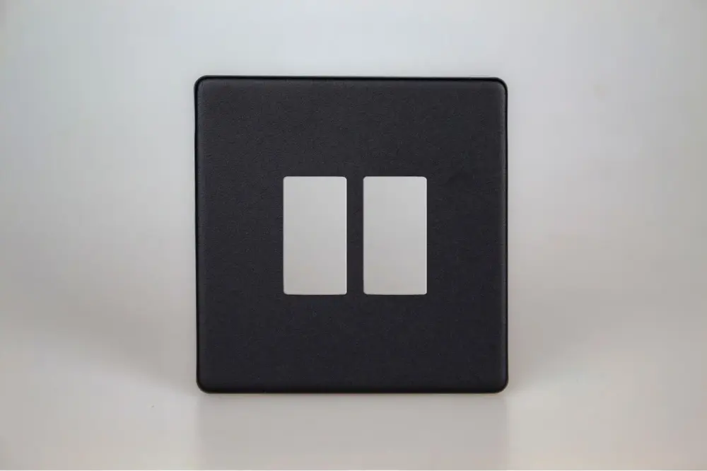 Varilight 2-Gang Screwless Powergrid Plate Including Yoke individual Plate)