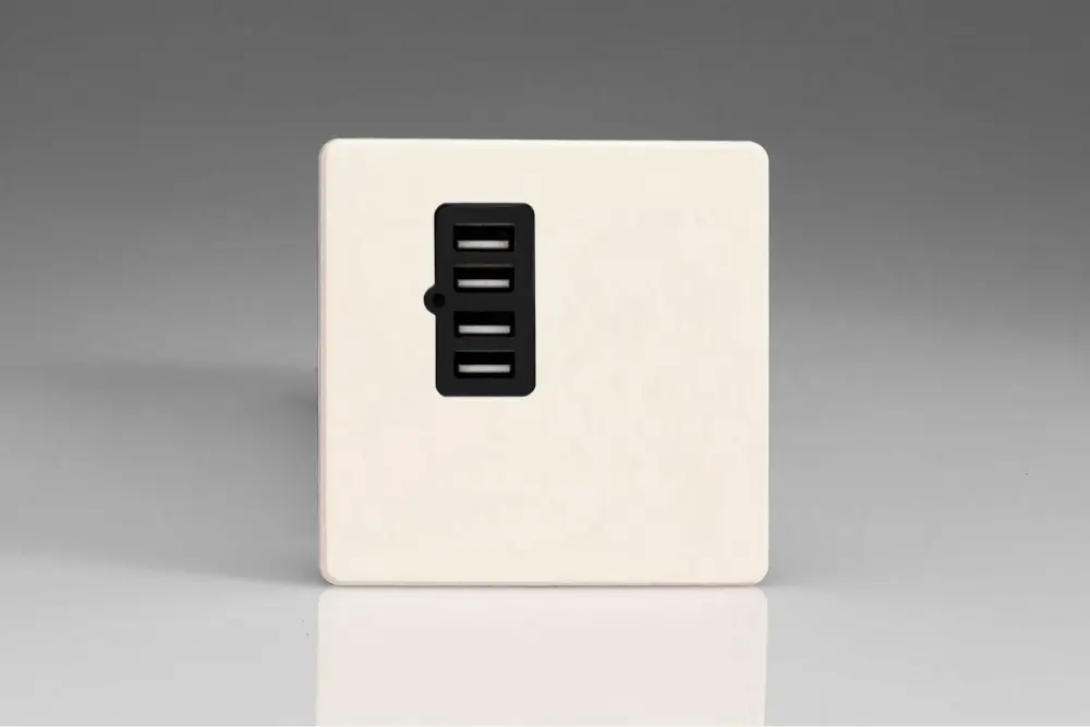 Varilight 4 Gang 5V Dc 4800Ma Usb Charging Port individual Plate)