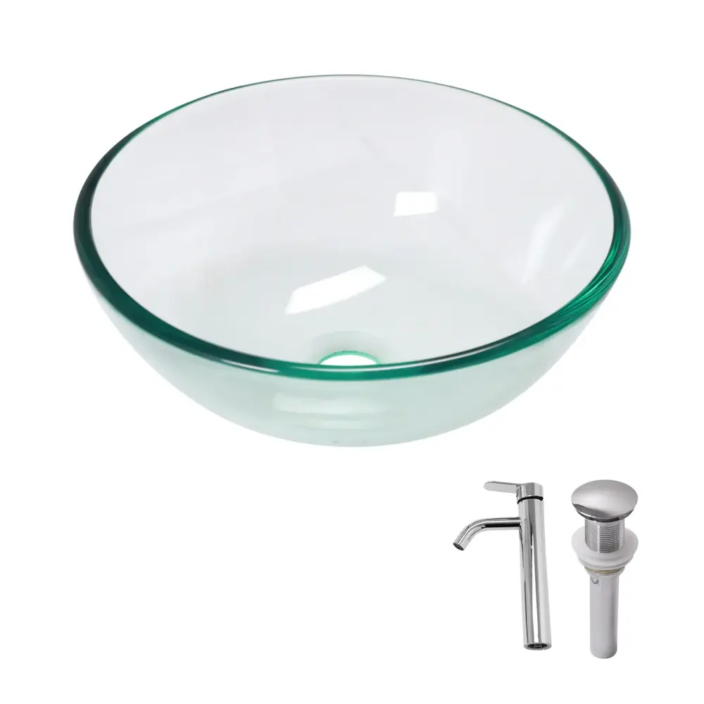 Vessel Sink Faucet And Pop-Up Drain