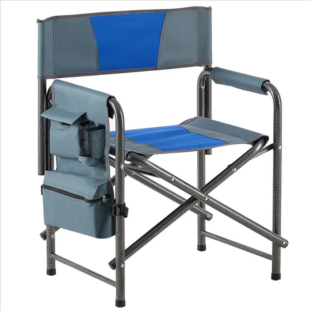 Heavy-Duty Arcade Padded Folding Outdoor Chair Storage Pockets, Lightweight Voluminous Directors Chair Indoor, Outdoor Cam...
