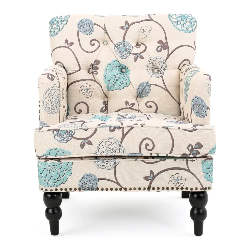 Vitality - Club Chair Button Tufted Diamond Stitching And Turned Legs