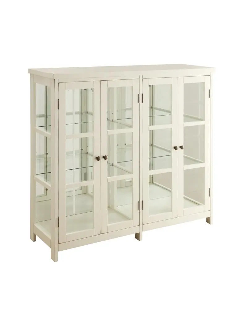 Sable 4-door Display Accent Cabinet White Modern Living Room Storage Cabinet