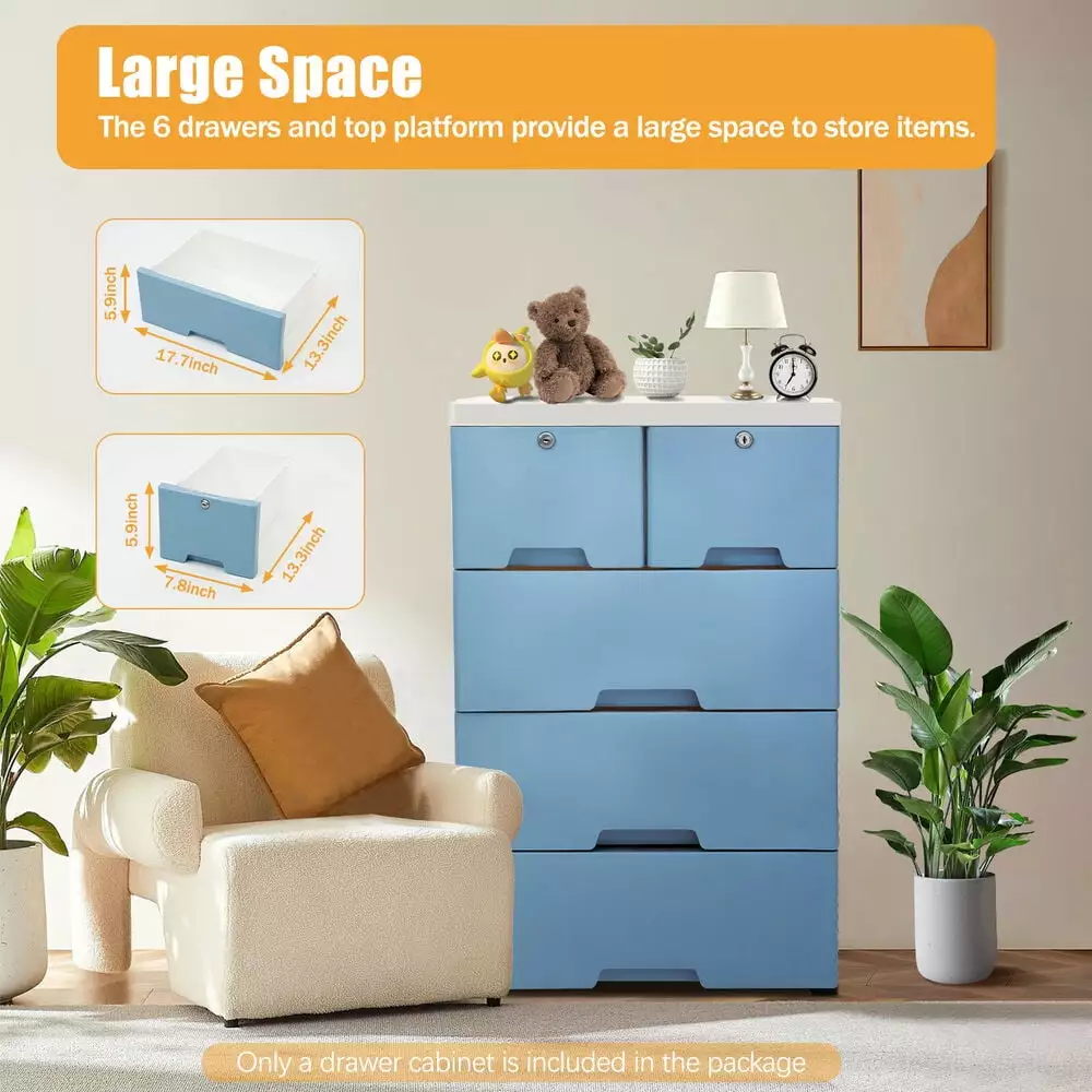 Detachable Storage Closet 6 Drawer Cabinet Wheels Home Organization BloomVivid