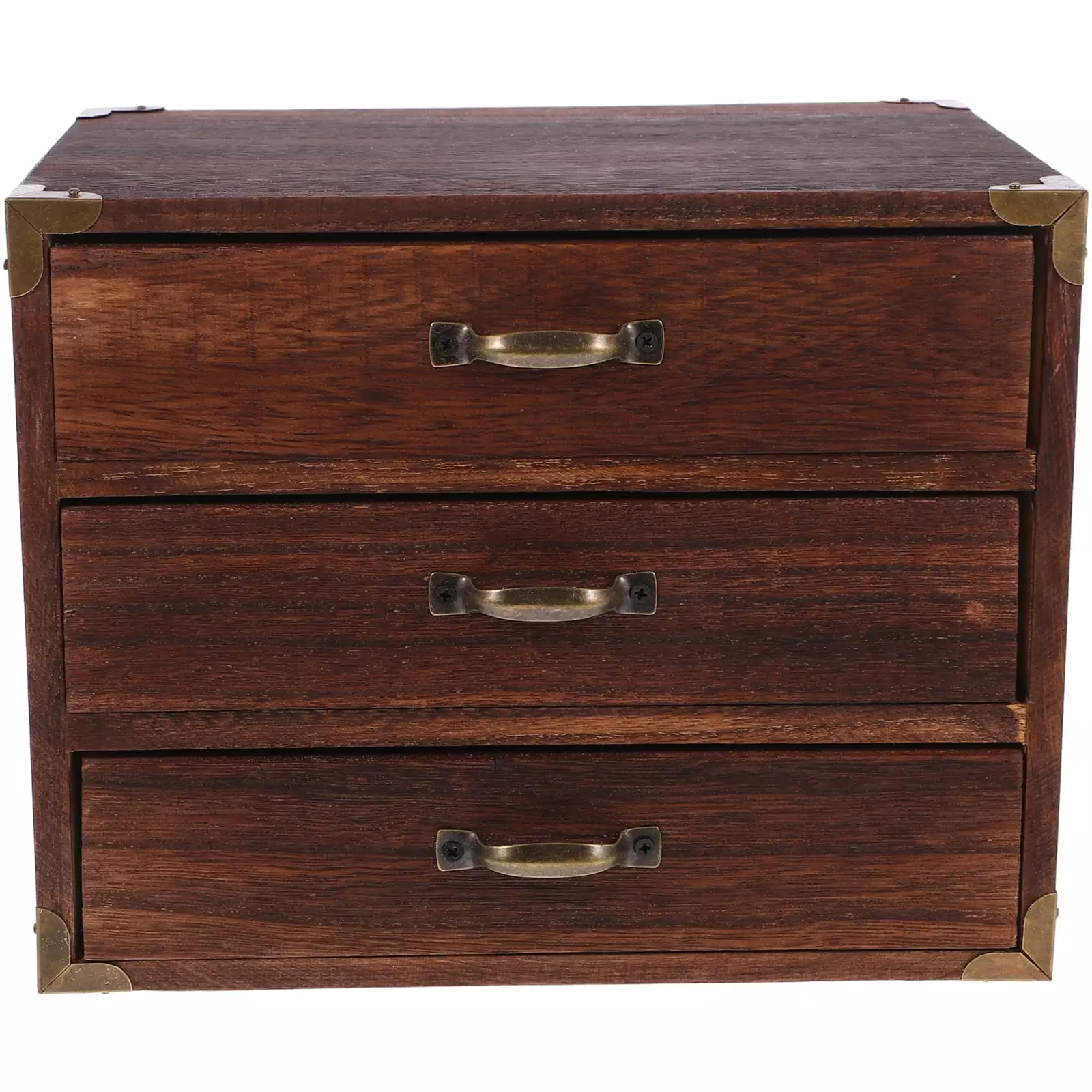 Makeup Office Supplies Drawer Storage Cabinet Style Holder Angle Wood LongYTong