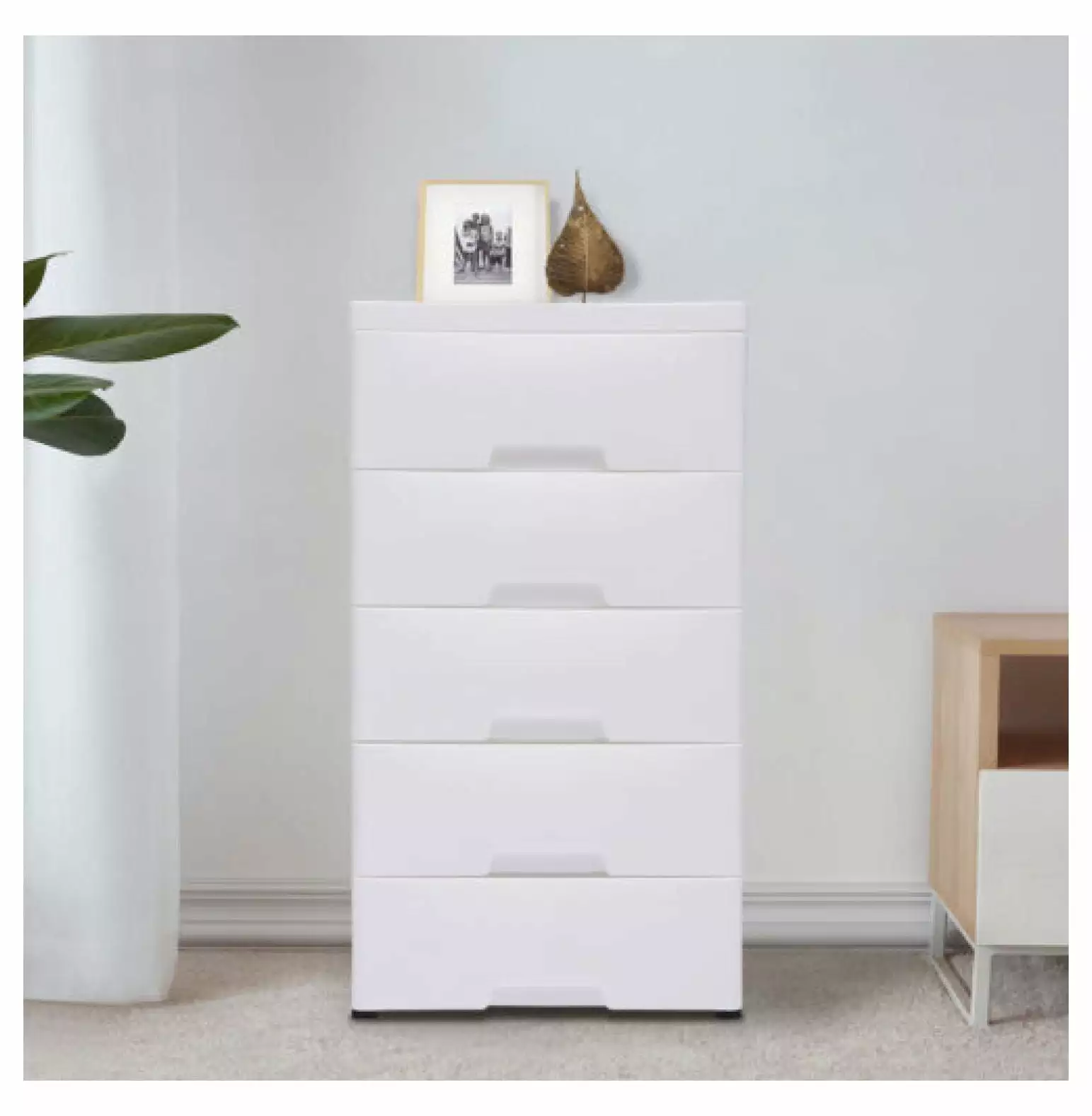 Chest 5 Drawers Plastic Stackable Drawer Tower Dresser Clothes Storage Racks saney