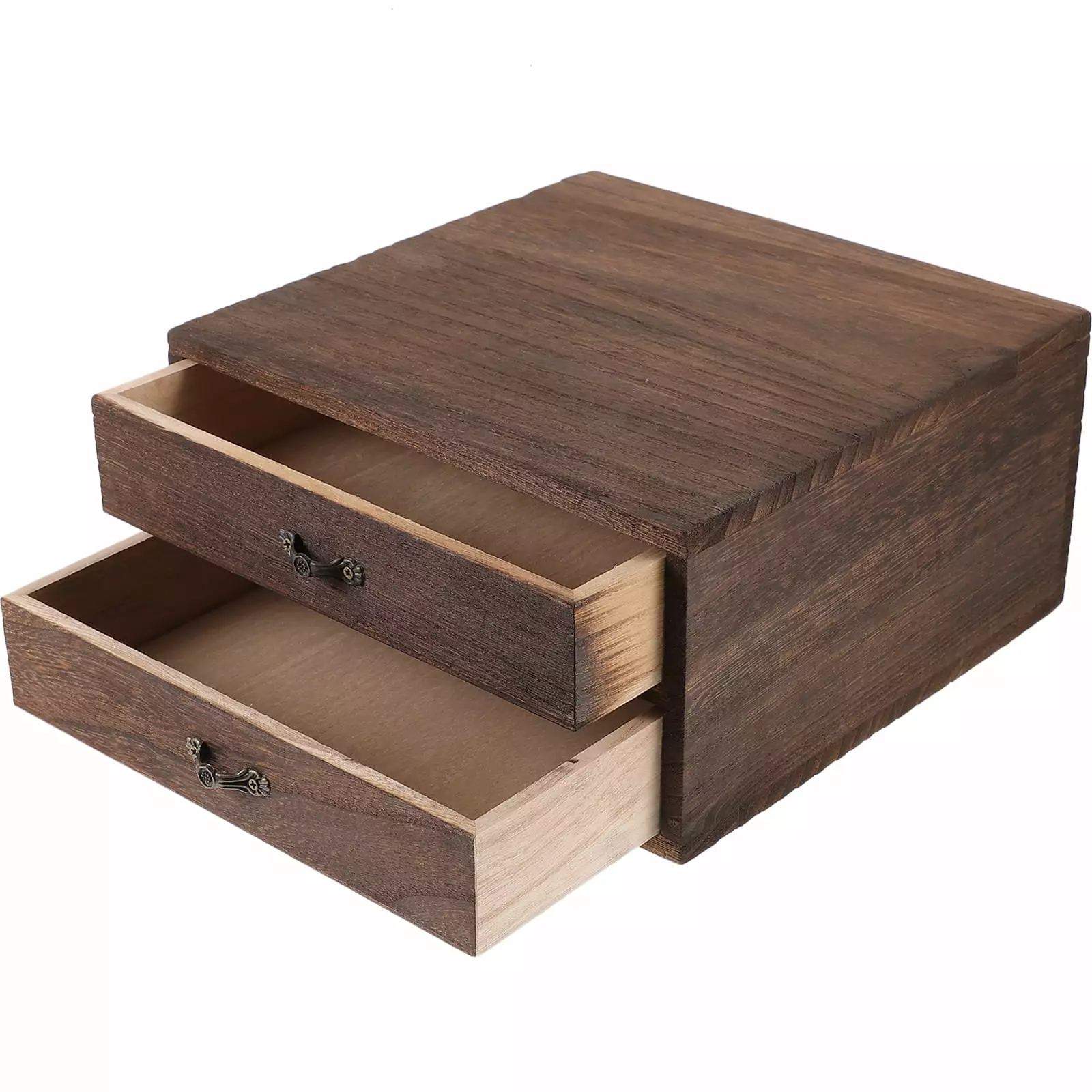 Vintage Wood Desktop Storage Drawer Organizer Box Office Home Ingridstore