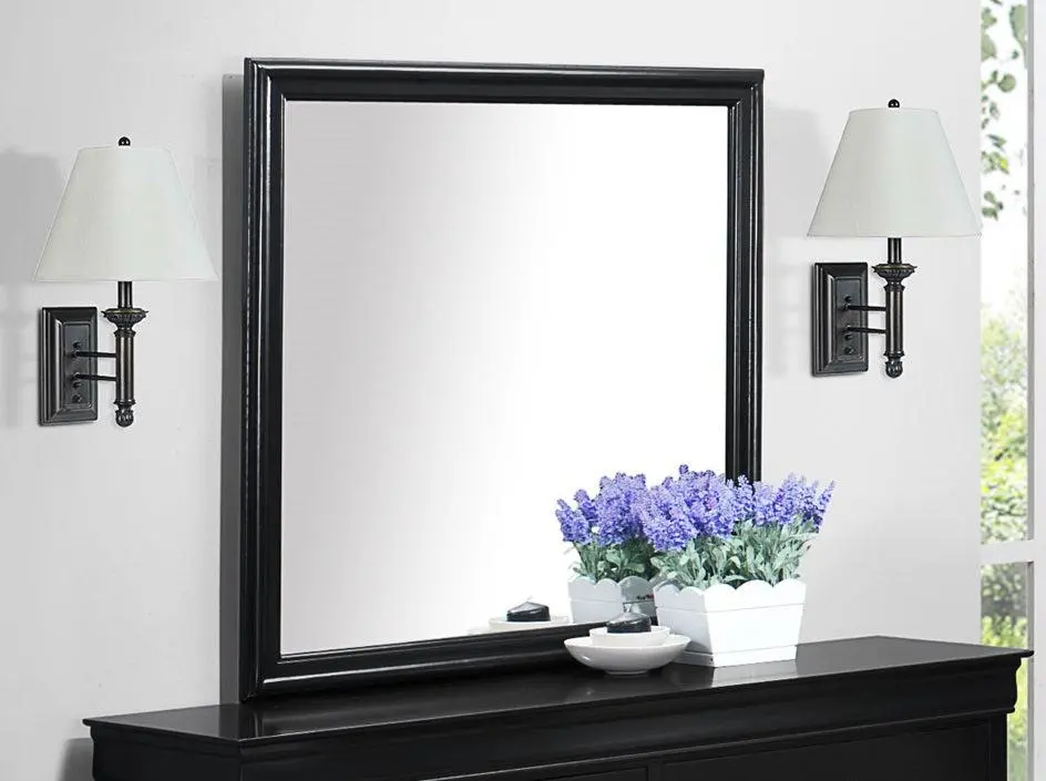 Crown Mark Louis Philip Black Dresser Mirror B3950-11 Bedroom Decor