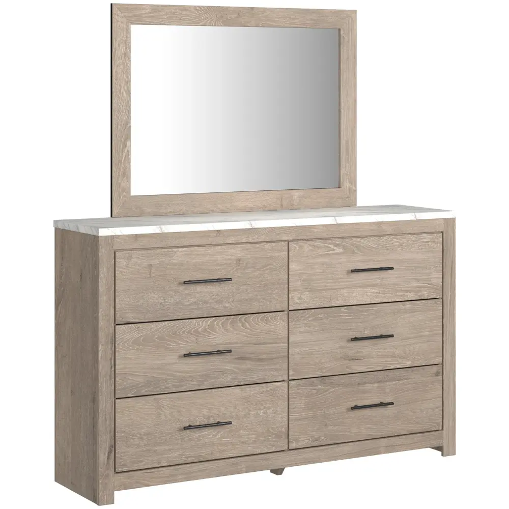 Diamond Modern Furniture Unique Design Senniberg 6-Drawer Dresser Mirror B1191-31/B1191-36