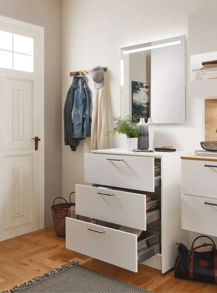 nobilia dresser 3 drawers 80 cm base cabinet snow U3A-80