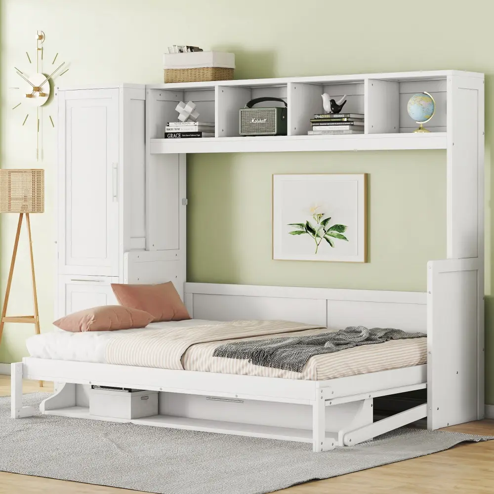 Space Saving Murphy Wall Bed Closet And Drawers