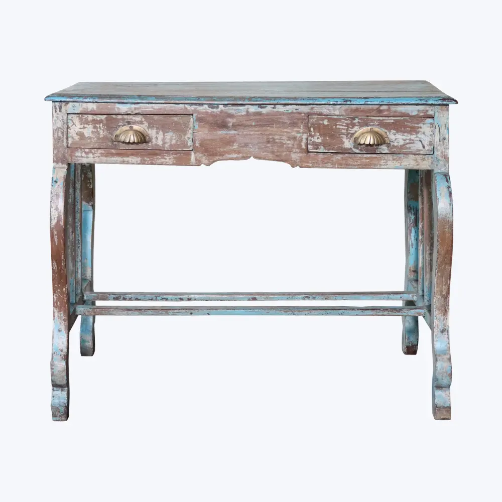 Vintage Blue Two Drawer Table