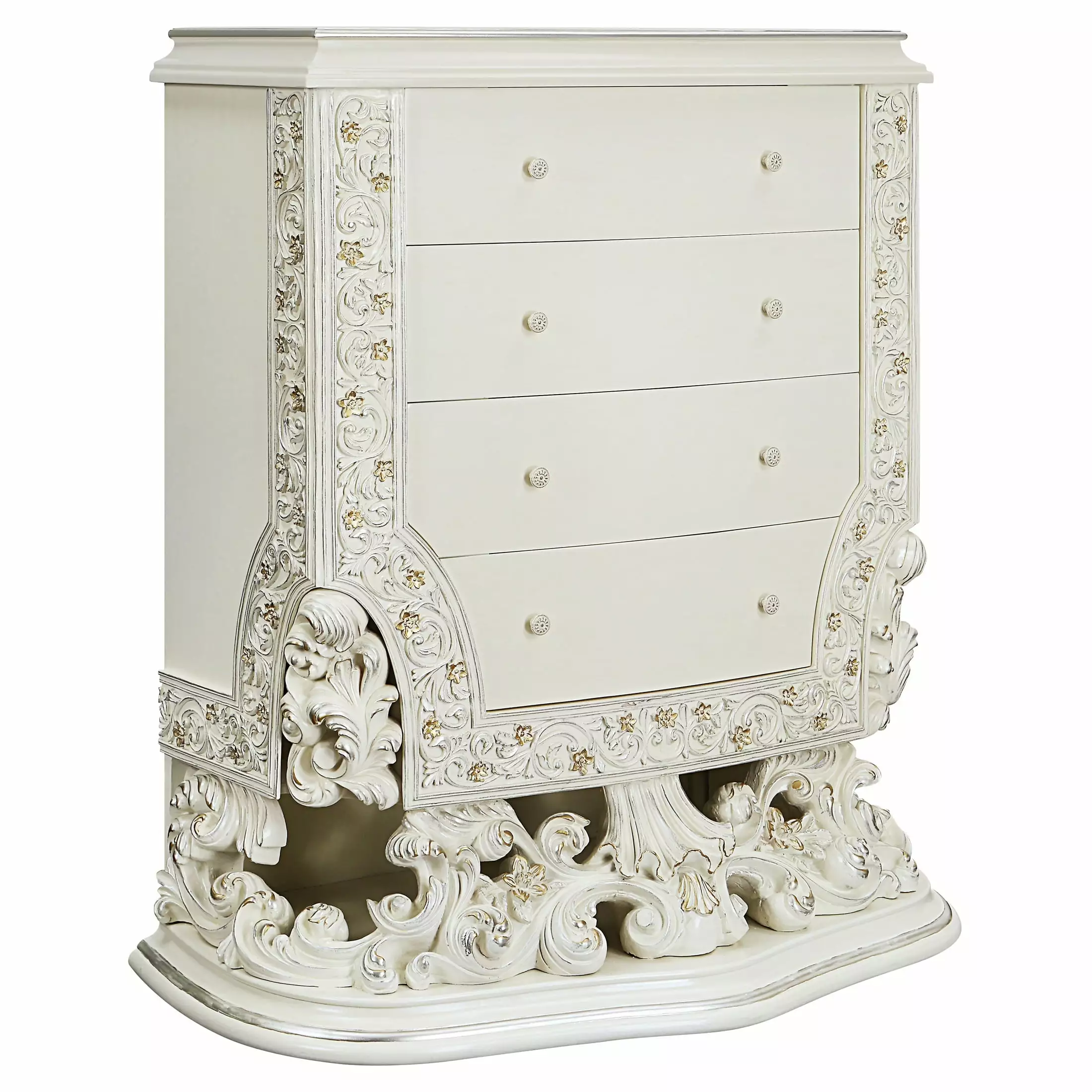 ACME Adara 4 Drawers Chest Antique White Bedroom Furniture Acme Furniture