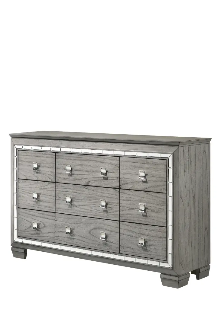 Antares Light Gray Oak Dresser - Elegant Bedroom Storage Solution