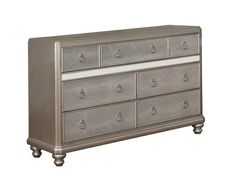 Bling Game 7-Drawer Dresser Metallic Platinum Bedroom Organization