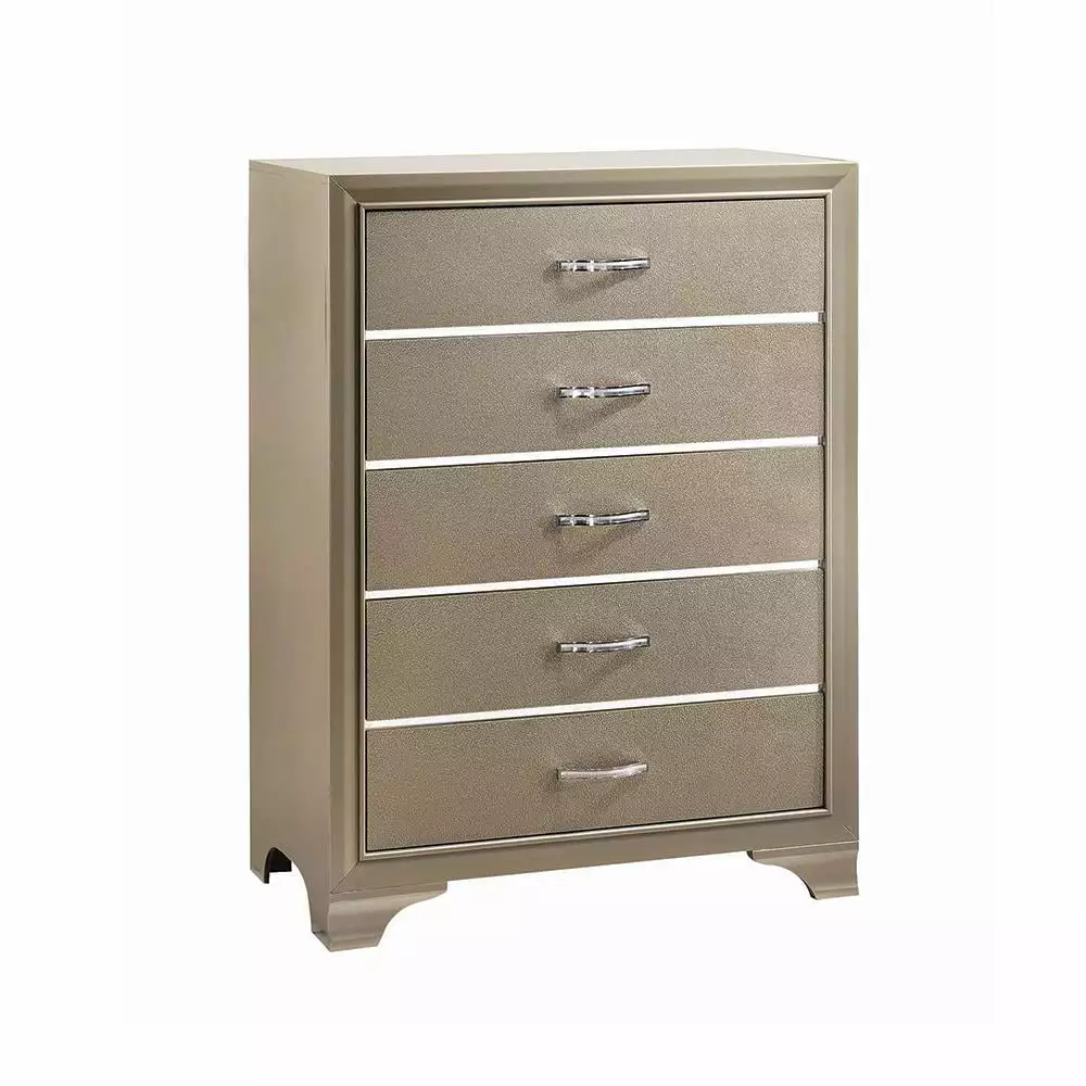 Beaumont 5-Drawer Rectangular Chest Champagne - Modern Bedroom Storage Solution Coaster Company