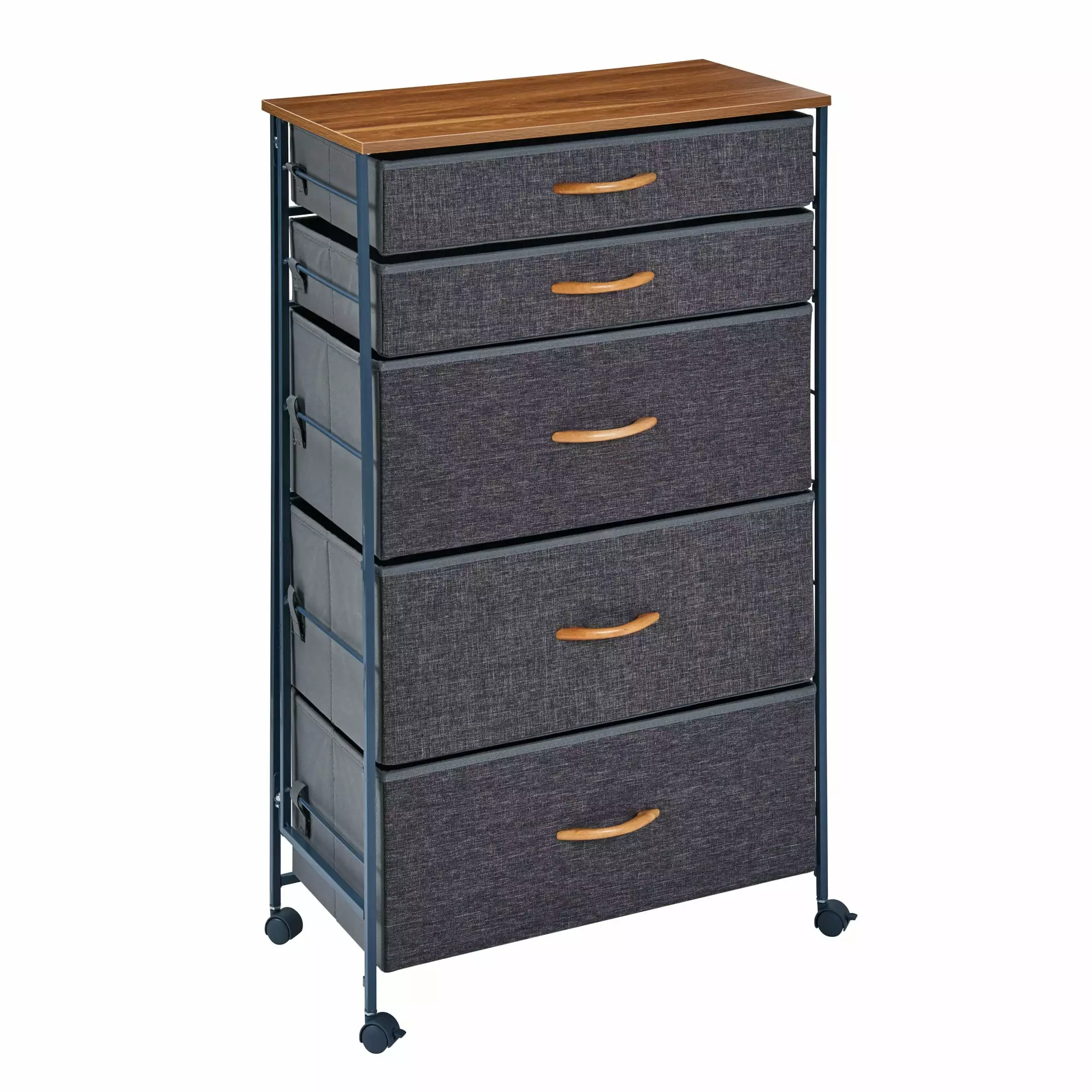 Danya B. Fabric 5-Drawer Storage Dresser Steel Frame and Caster Wheels