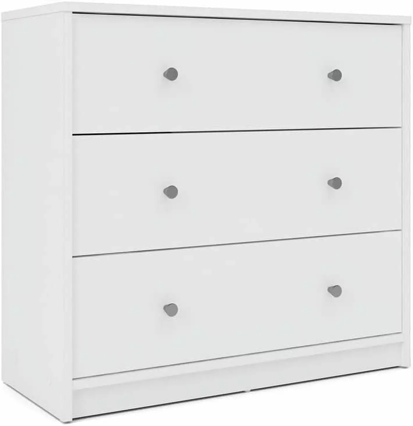 Urban Style Slim 3 Drawer Bedroom Chest White - Modern Storage Dresser Elegant