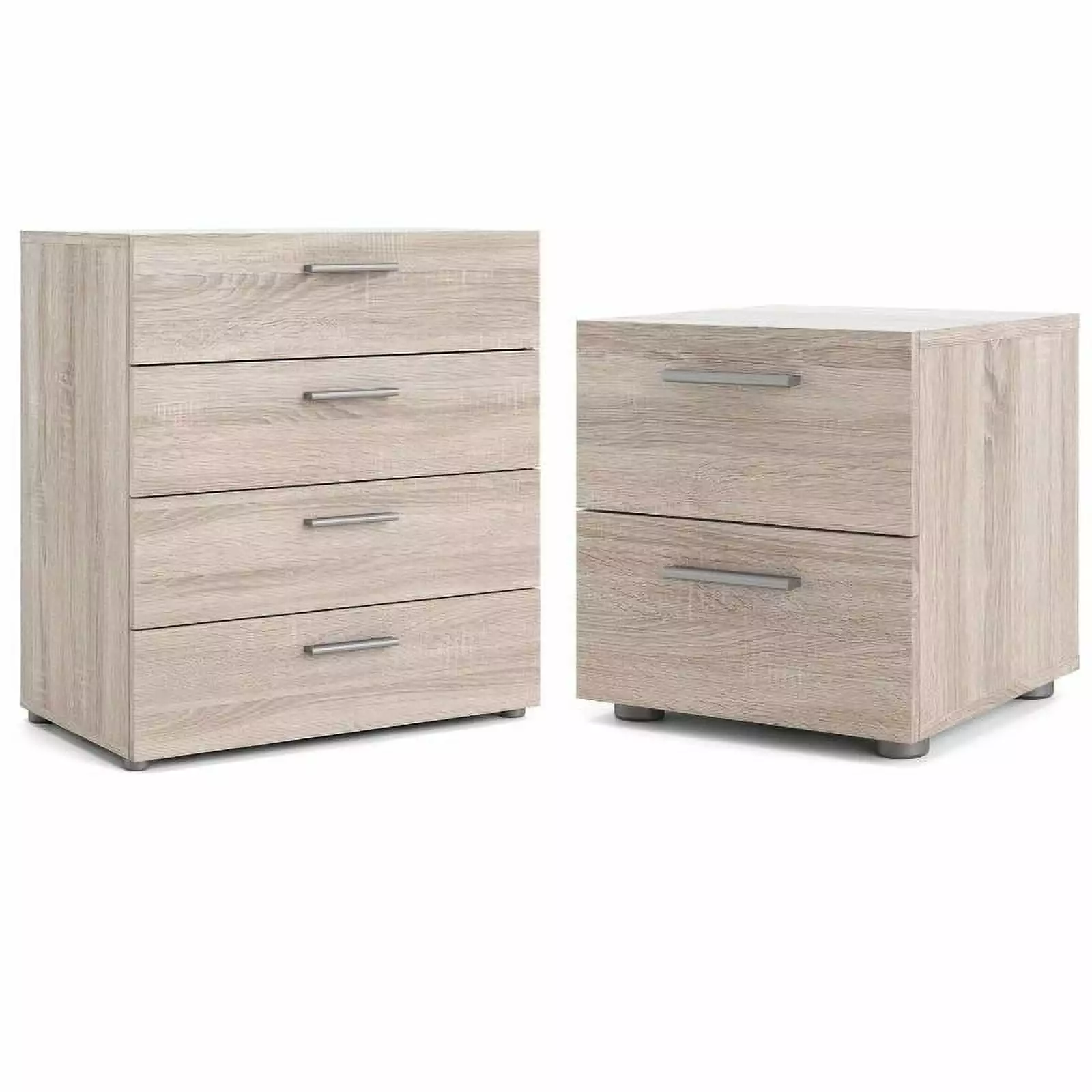 Home Square 4 Drawer Chest and 2 Drawer Nightstand 2 Piece Set Truffle Bedroom