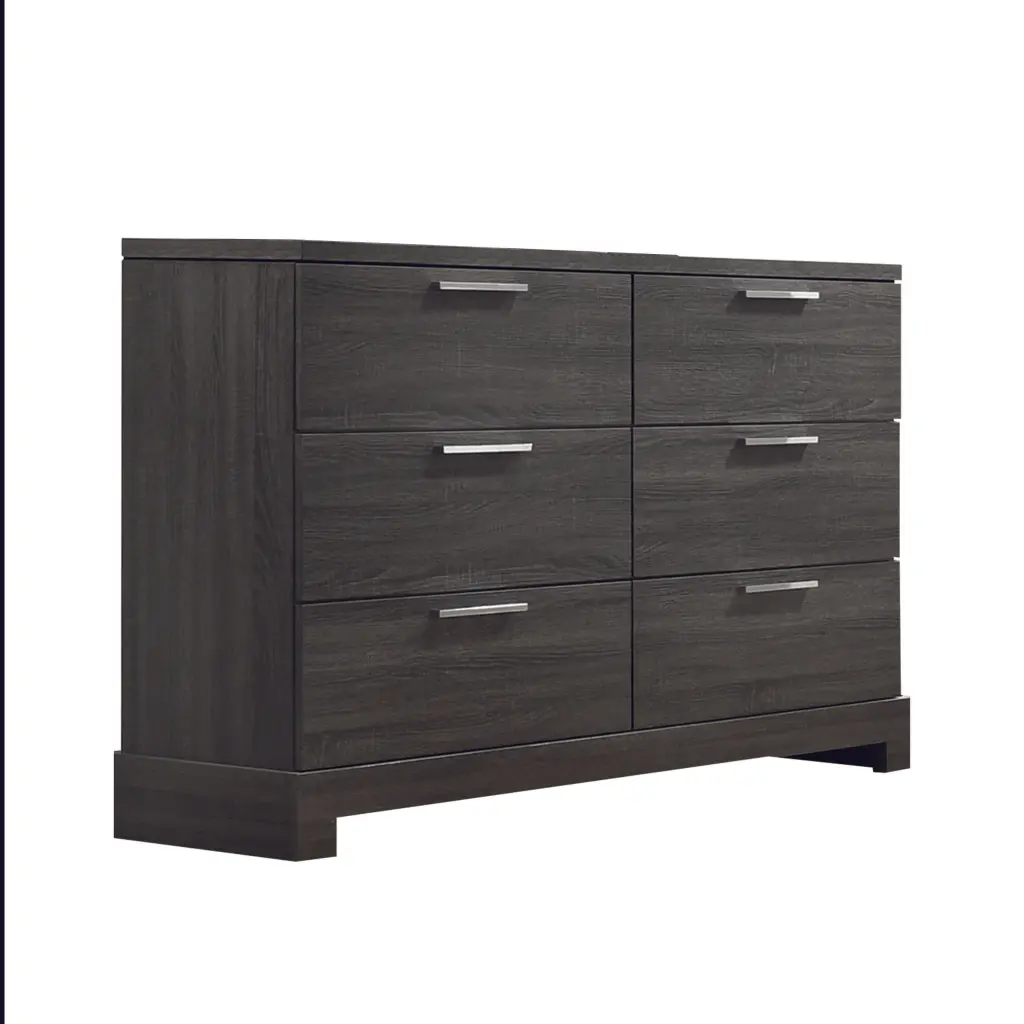 Lantha Gray Oak Dresser - Modern 6 Drawer Bedroom Furniture