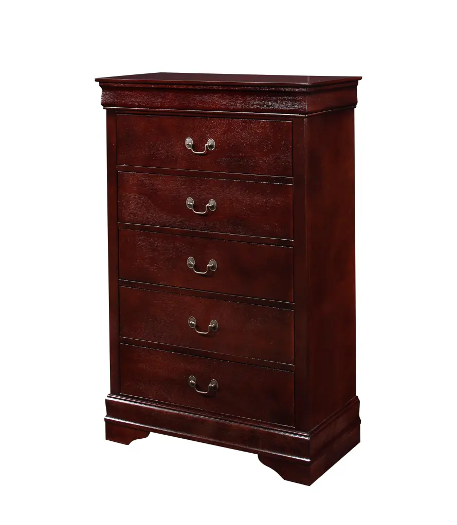 LOUIS PHILIP 5-D CHEST CHERRY - Classic Cherry Wood Chest Drawers