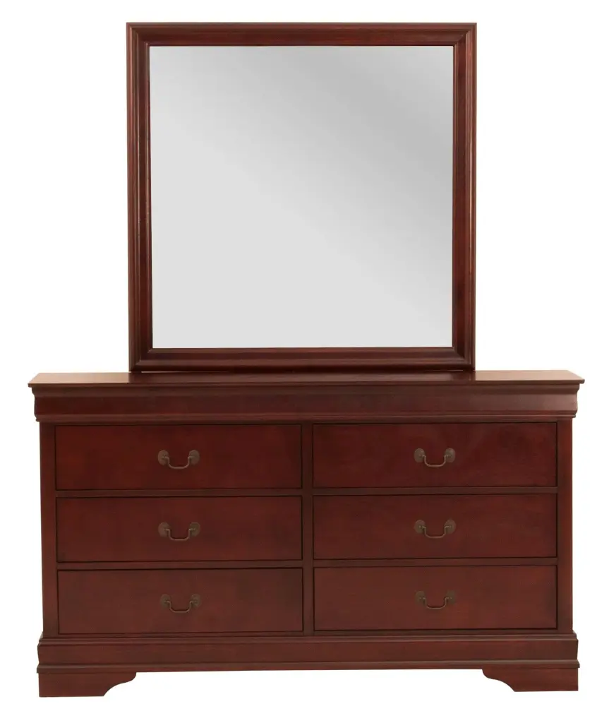 LOUIS PHILIP 6-D DRESSER CHERRY - Traditional Cherry Wood Dresser