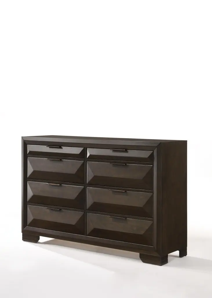 Merveille Espresso Dresser - 6-Drawer Bedroom Furniture Ample Storage Space