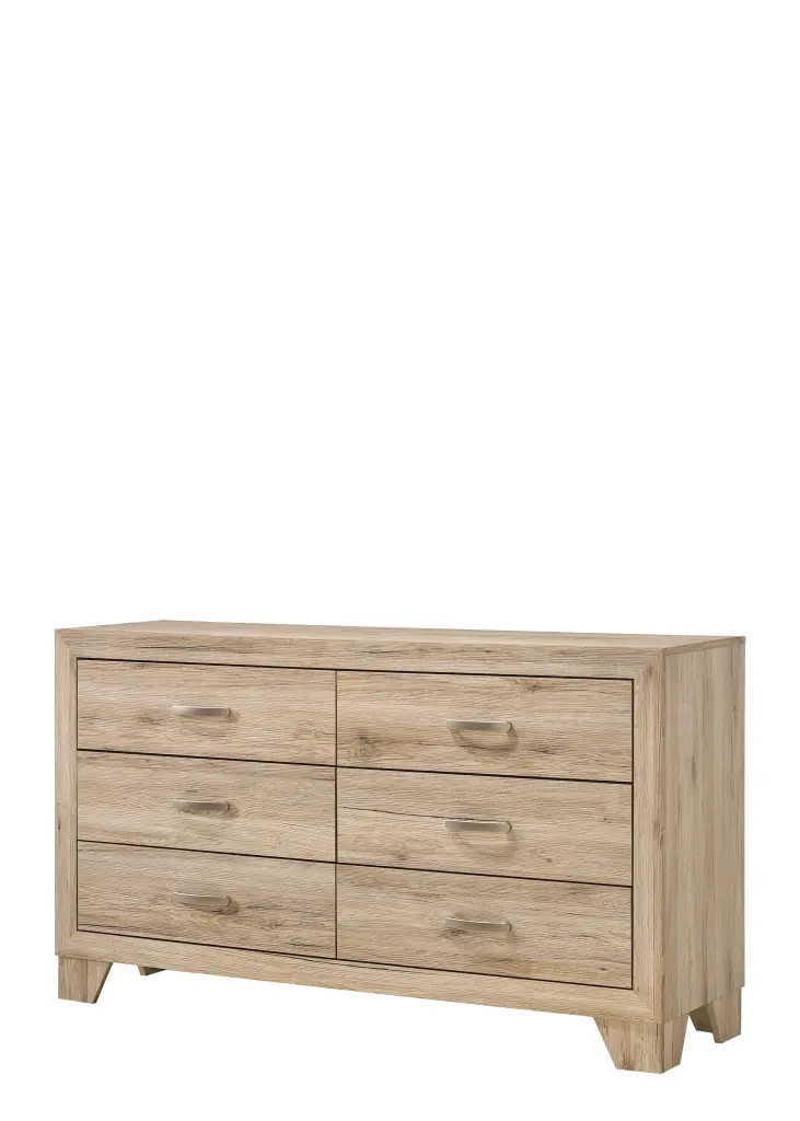 Miquell Natural Dresser - 6-Drawer Bedroom Furniture Neutral Finish