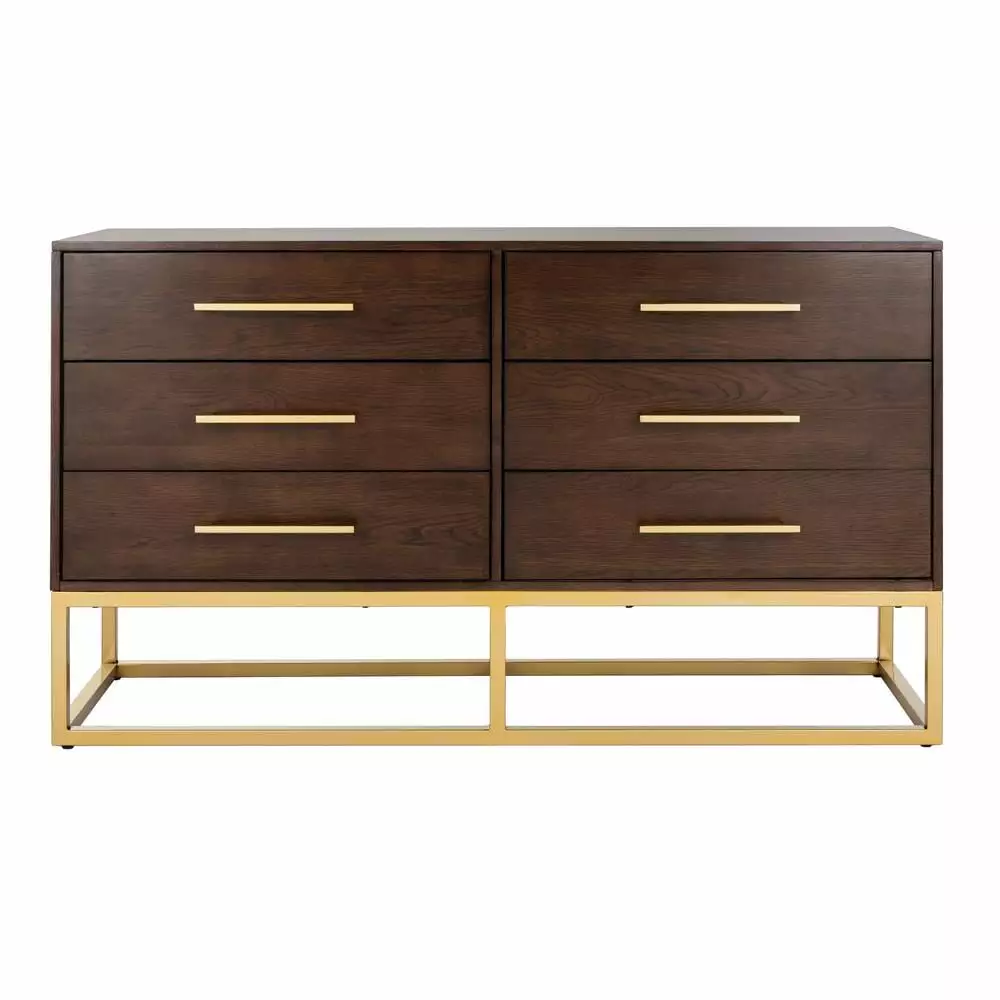 Safavieh Estelle Dresser Walnut Brown Bedroom Chest Drawers