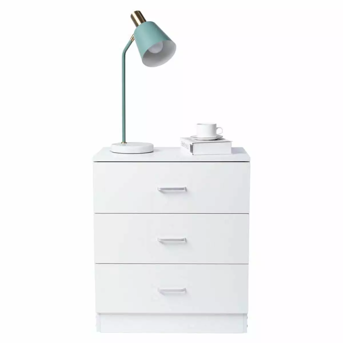 SYTHERS 3 Drawer Dresser White Modern Storage Wide Chest Drawers Large Bedside Table