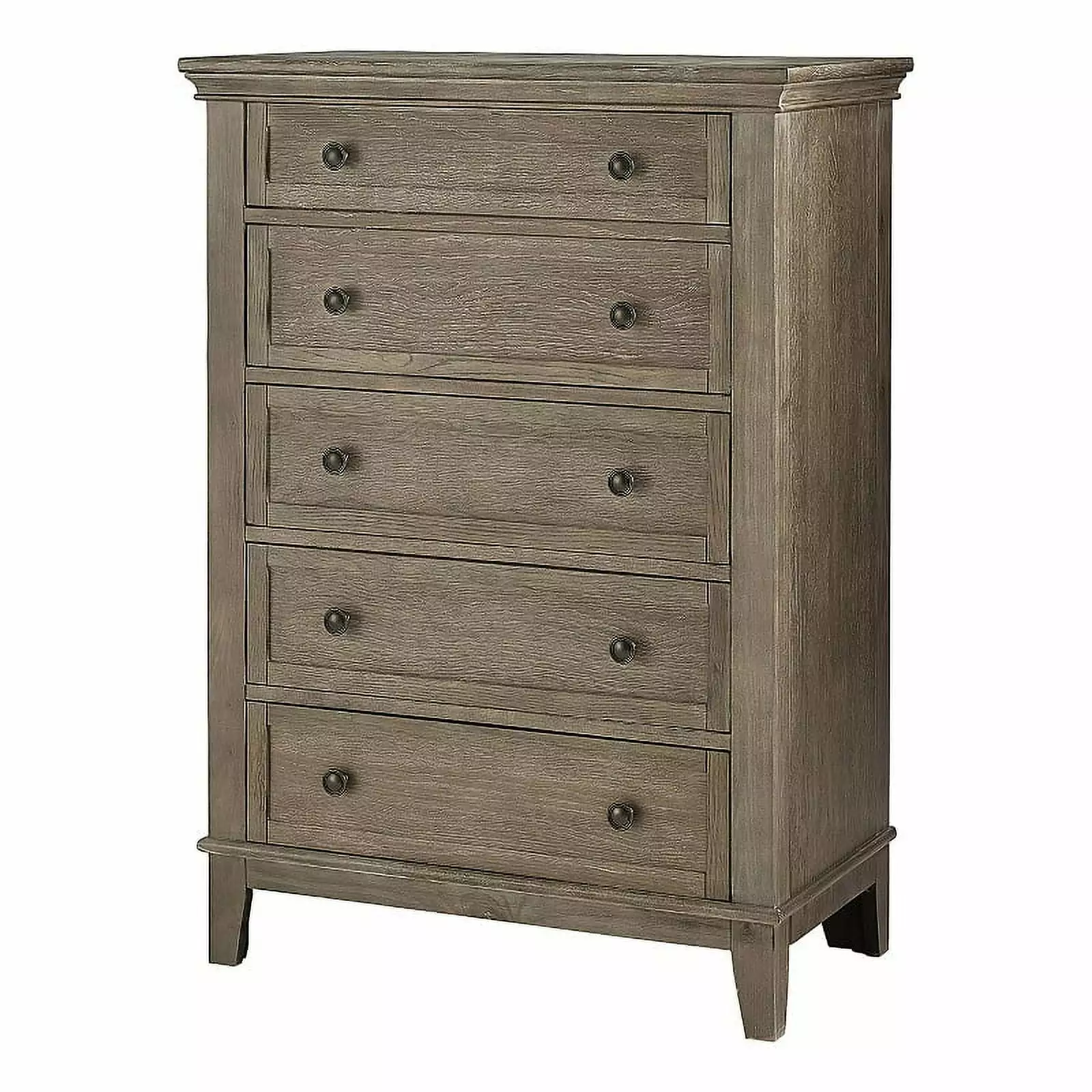 Westwood Design Leland 5-Drawer Traditional Wood Chest Sandwash Gray