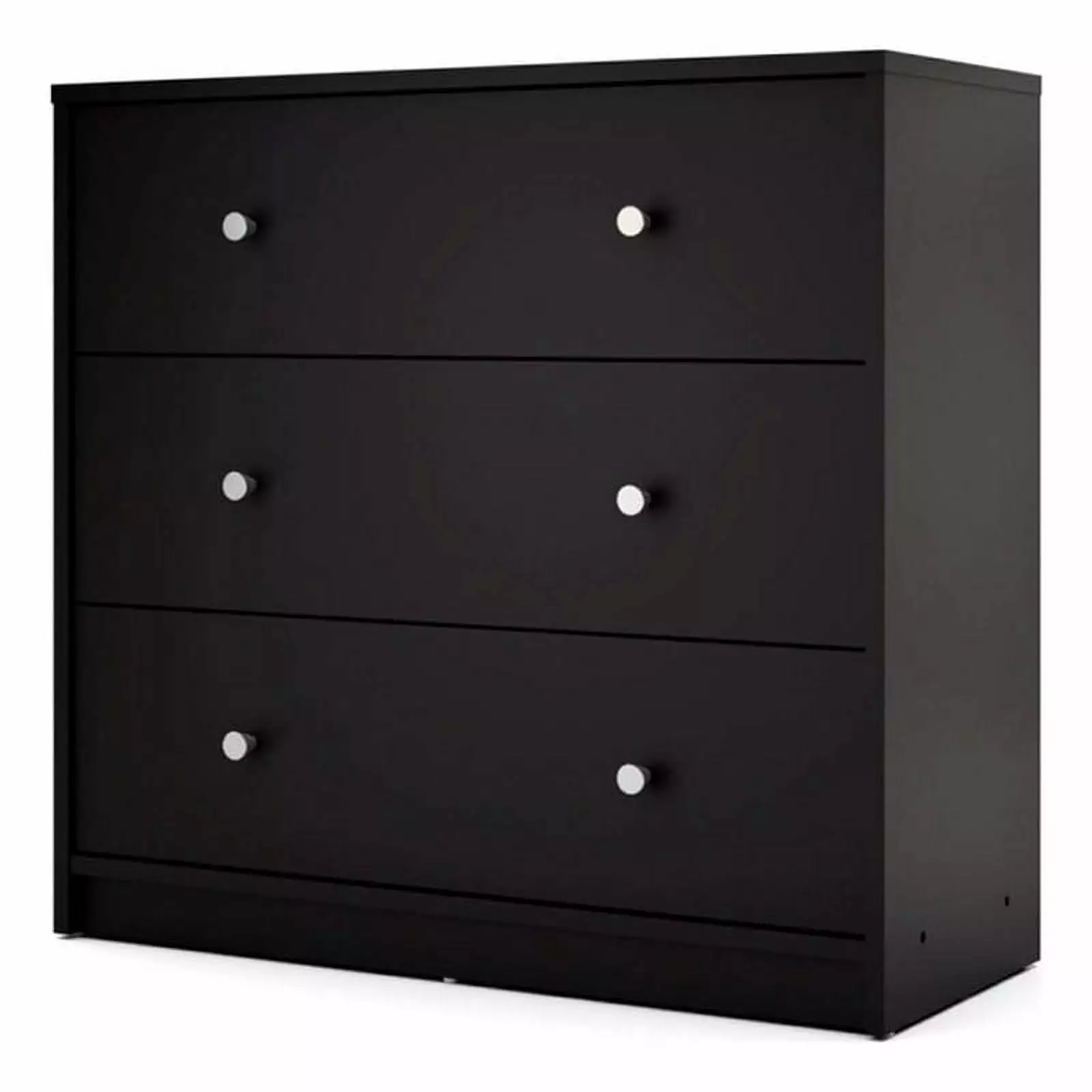 Atlin Designs Traditional 3-Drawer Engineered Wood Chest Dresser Black
