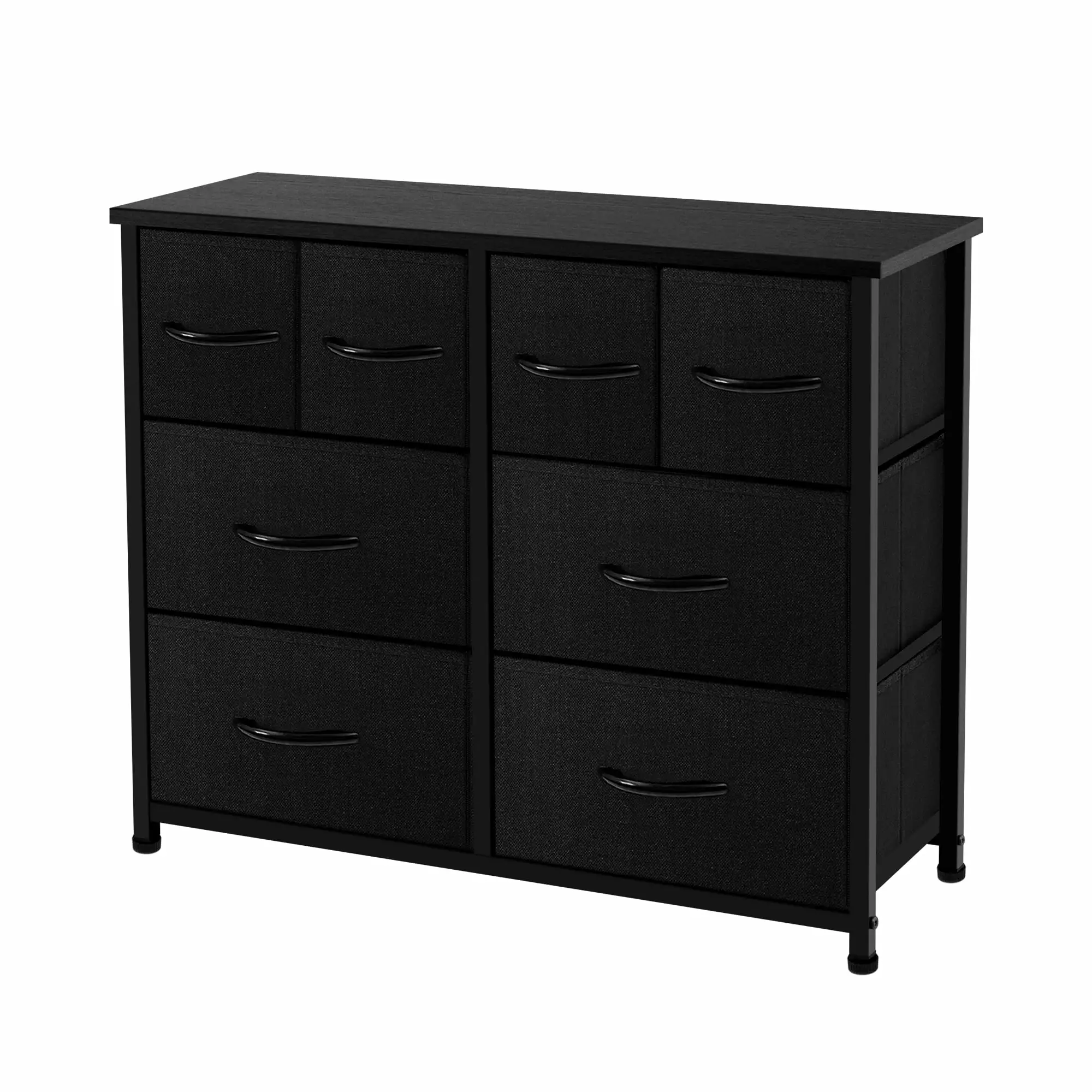 AZL1 Life Concept 8-Drawer Fabric Dresser - Black Storage Organizer