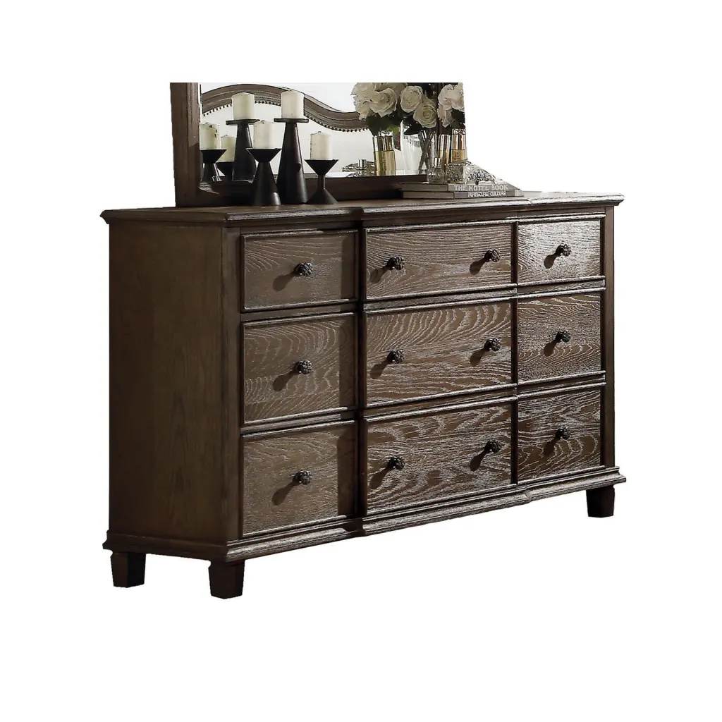 Baudouin Weathered Oak Dresser - Classic Bedroom Storage Solution