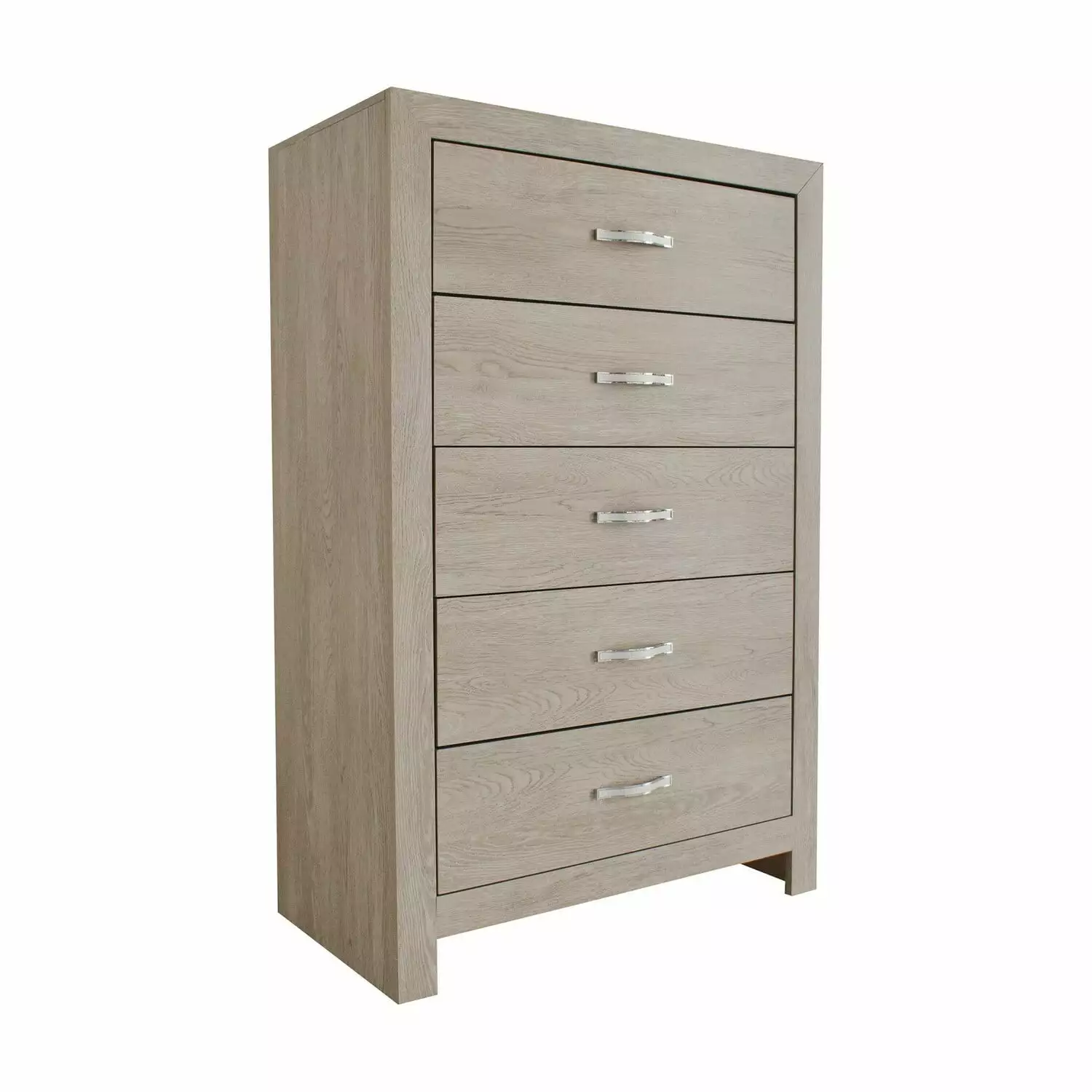 Benjara Ancy 48 Inch Tall 5 Drawer Dresser Chest Brown Faux Diamond Inlay Handles