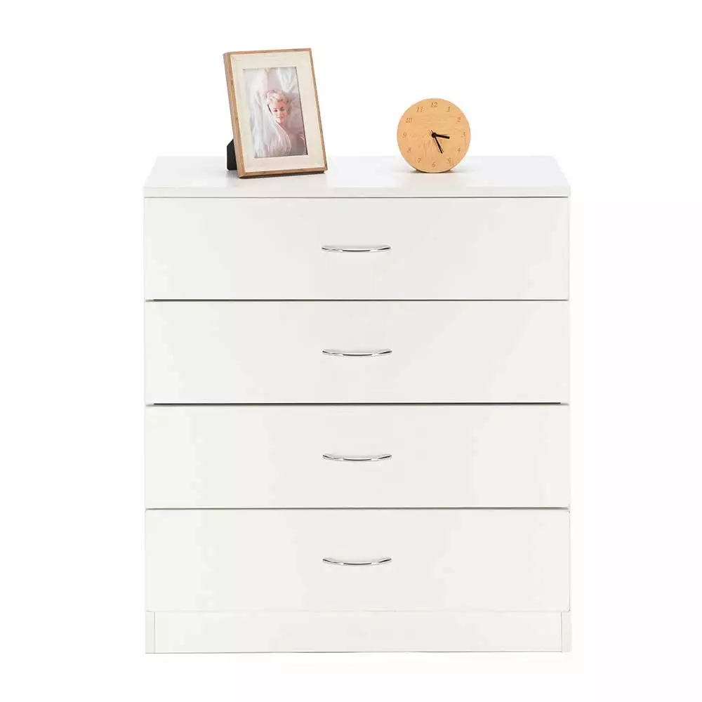 Besthome Modern 4-Layer Wood Dresser Bedroom Kids Room Bathroom Entryway Hallway White Best Home