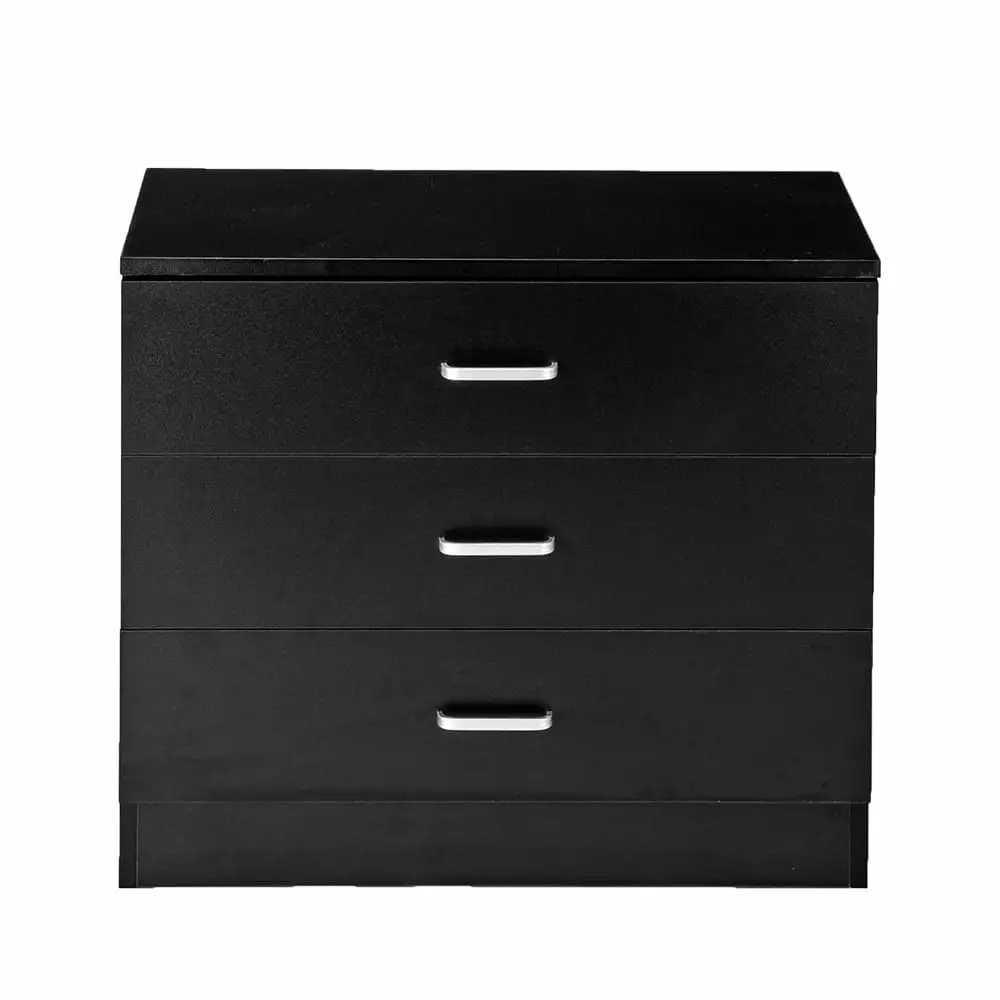 Black 3-Drawer Wood Chest Drawers Modern Storage Bedroom Chest Kids Room Best Home