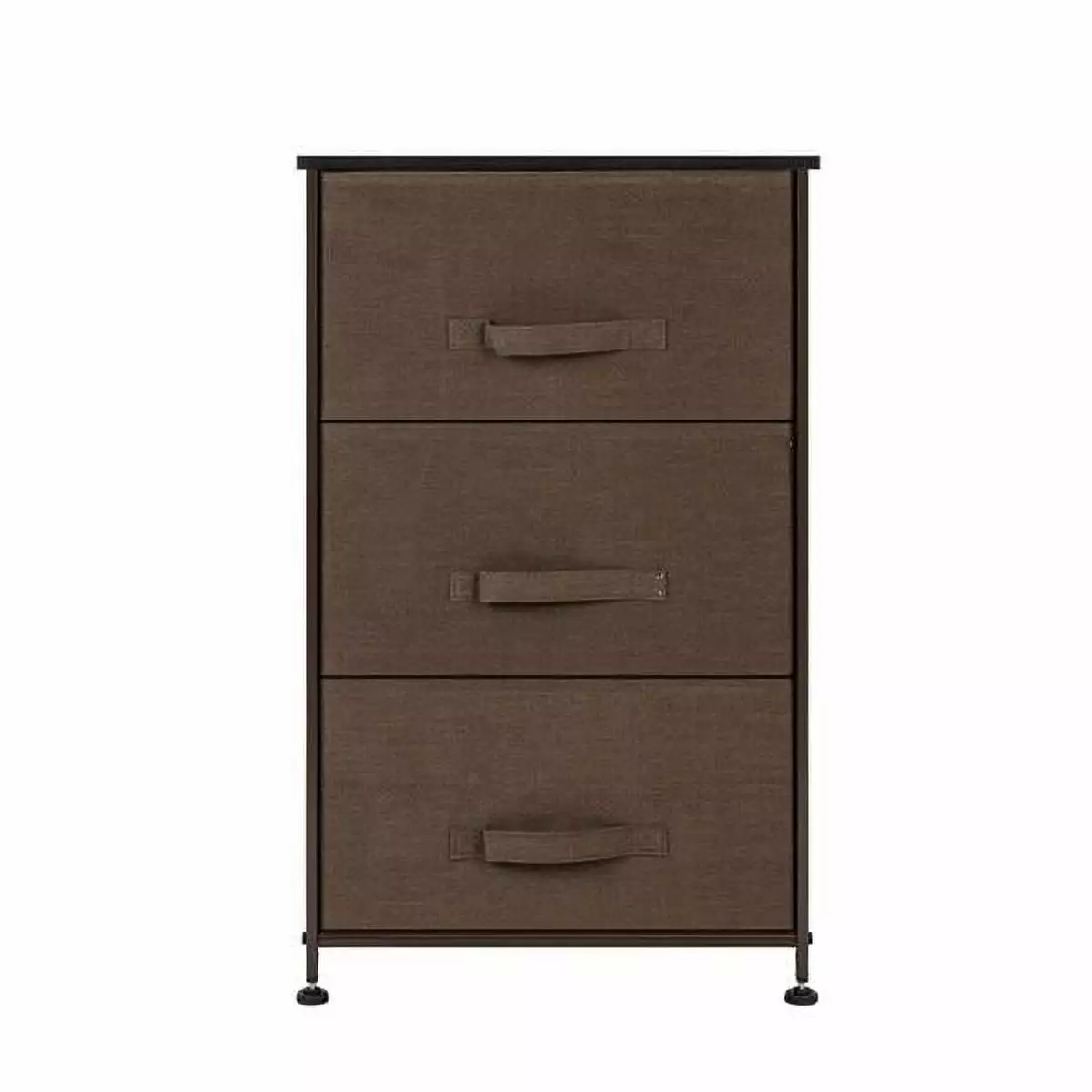 Bornmio 3-Tier Dresser Drawer Storage Unit 3 Easy Pull Fabric Drawers and Metal Frame Wooden Tabletop Closets Nursery Dorm...