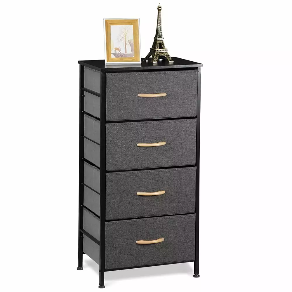 36 4-Drawer Fabric Dresser - Storage Tower Bedroom and Hallway Bukoa