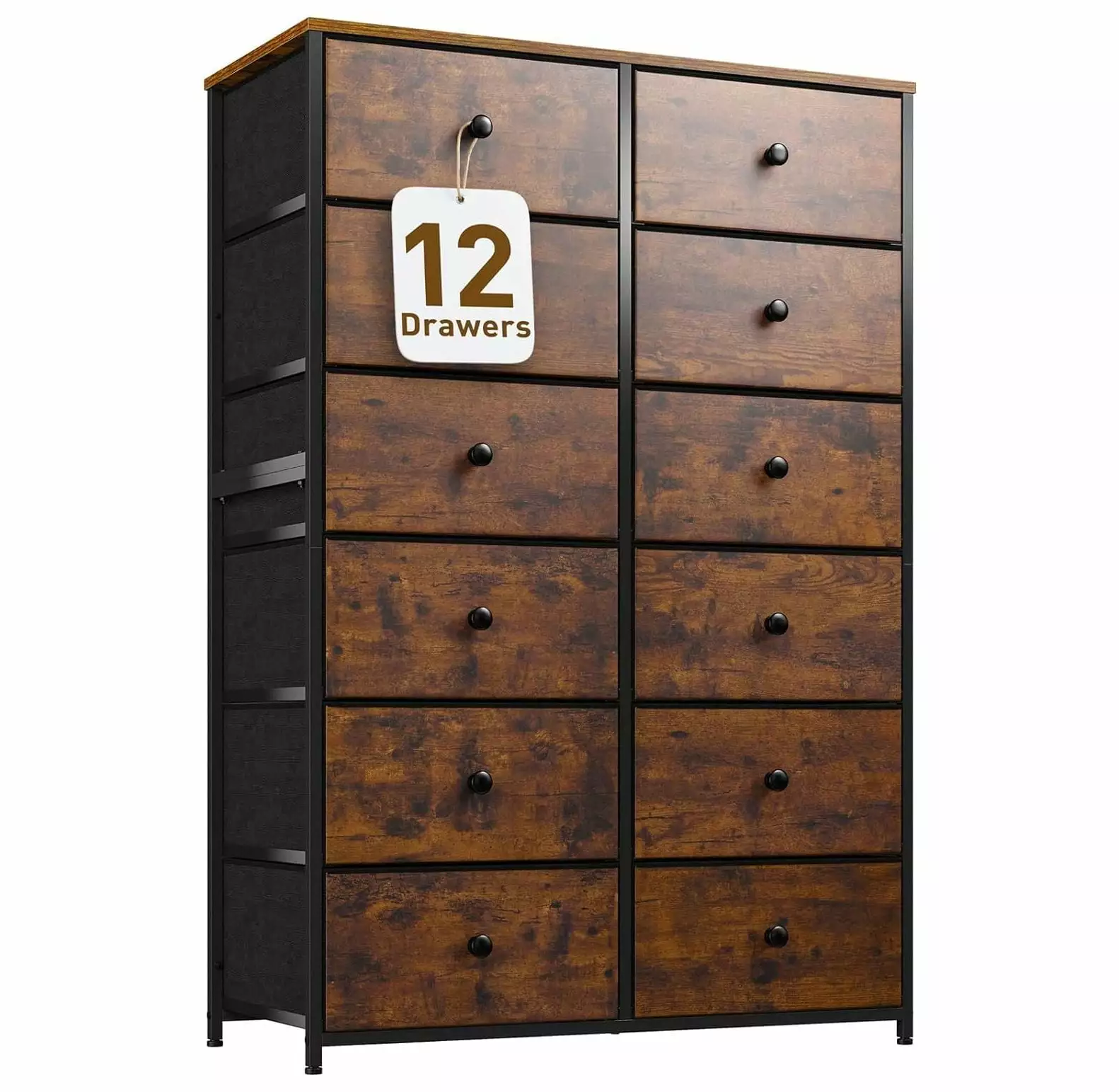 CodYinFI 12 Drawer Tall Dresser Bedroom Chest Drawers Fabric Drawers Clothes Closet Organizer