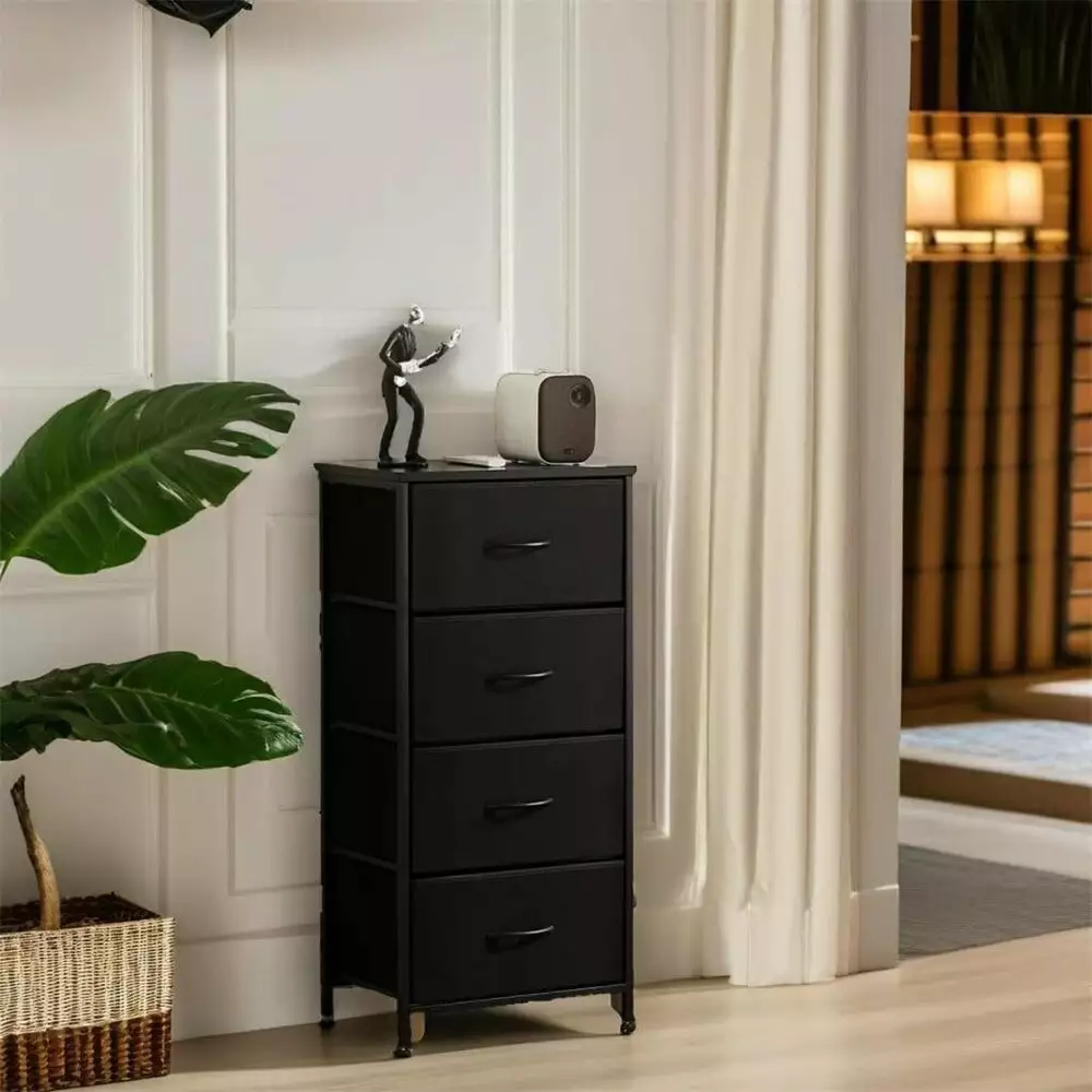 DEELIGHT Drawers Dresser Chest Drawers Metal Frame and Wood Top