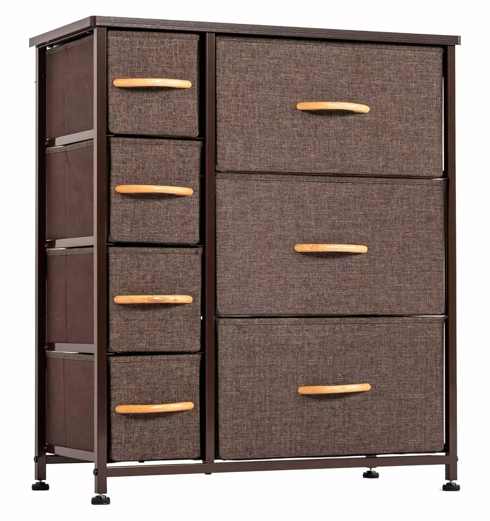 Deng Rui 7-Drawer Dresser Storage Tower Fabric Storage Chest Arranger Unit Bedroom Tall Dresser Sturdy Steel Frame