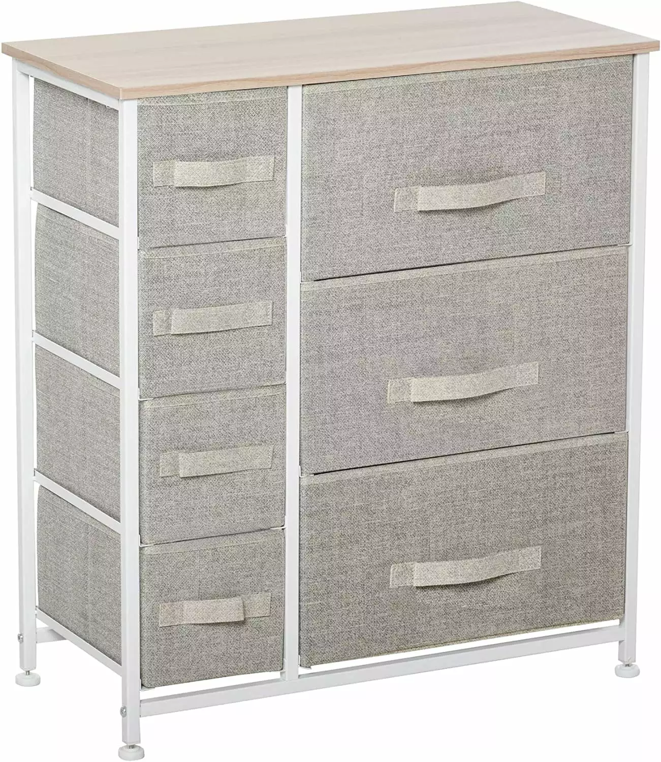 Elegant Abode 7-Drawer Dresser Storage Tower Metal Frame and Fabric Bins Bedroom and Closet