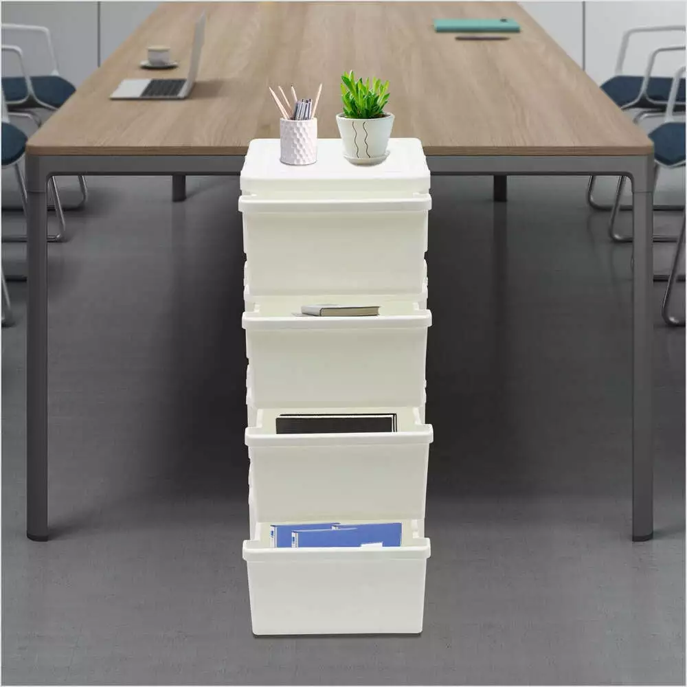 4 Drawer Plastic Storage Organizer Floor Mounted Dresser Bedroom fixedach