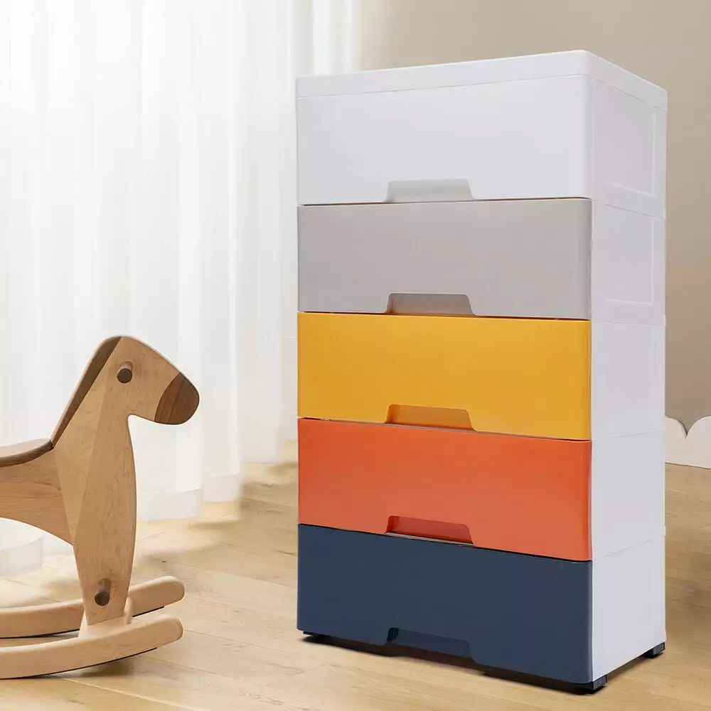 5 Drawer Dresser Closet Tall Chest Modern Bedroom Clothes Storage FloraVivid