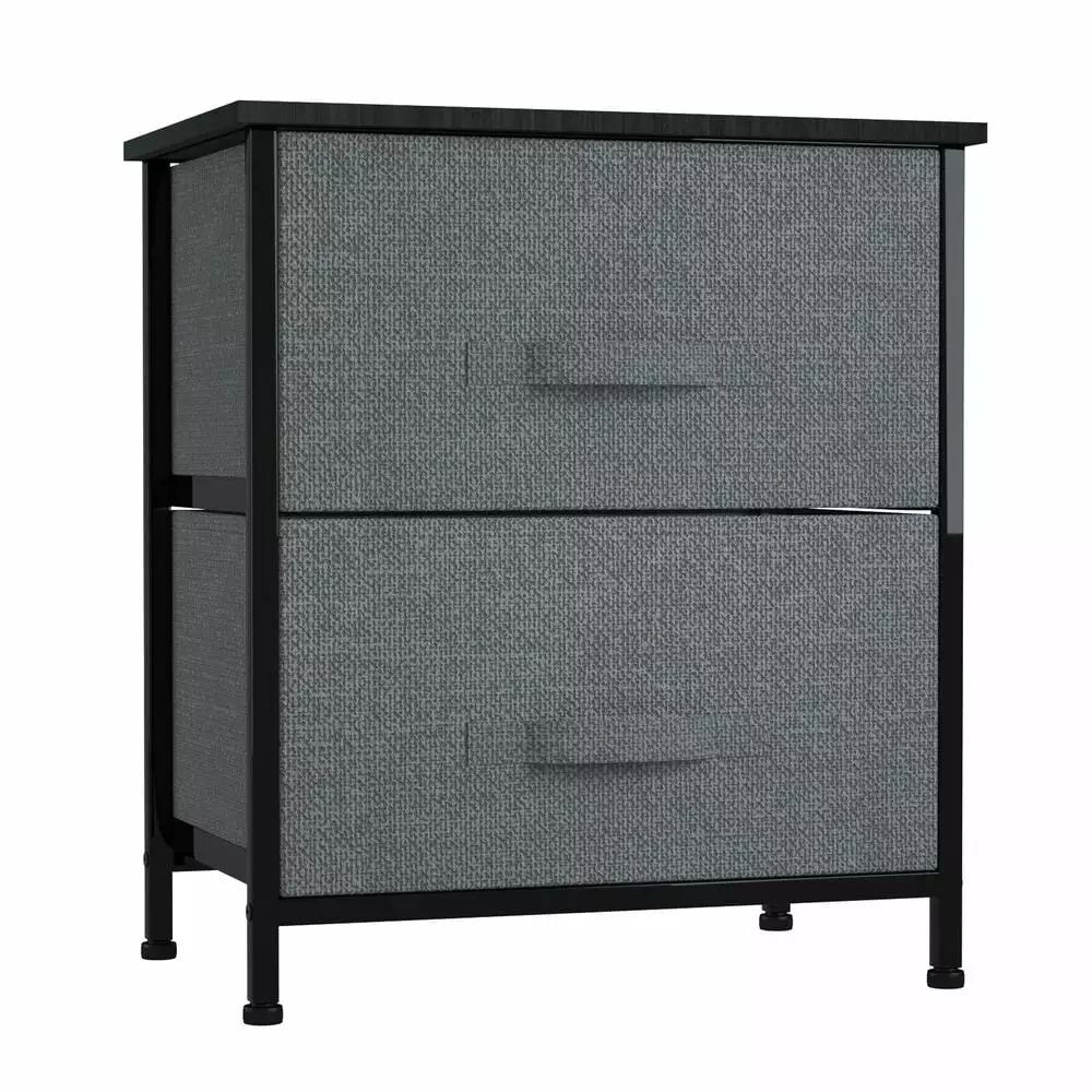 2-Drawer Fabric Dresser Shelf Tower Storage Unit Closet Bedroom GardenBliss
